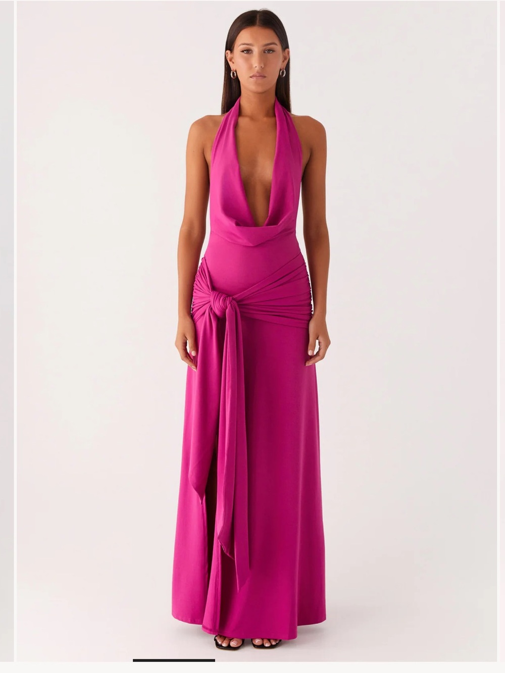 NWT Peppermayo Rowan Cowl Maxi Dress - Fuchsia (Size 8/L)